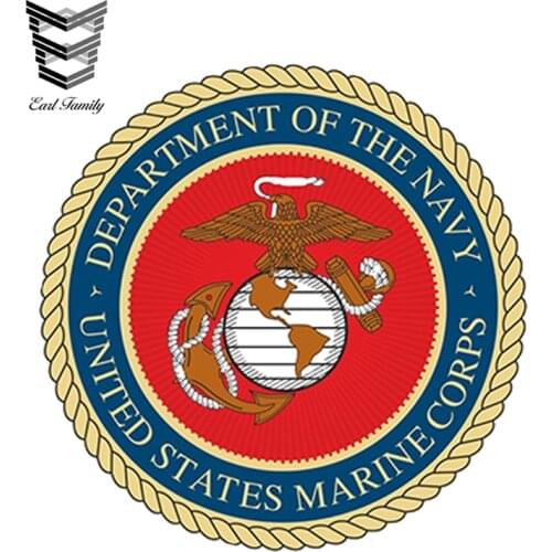 EARLFAMILY 13cm x 13cm Car Styling Marine Corps Seal USMC Logo Decal Vinyl Car Sticker JDM Waterproof Bumper Accessories