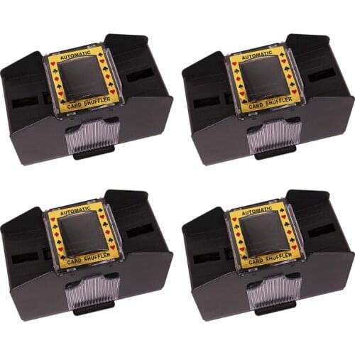 Electronic Poker Shuffler Battery Operated Card Game 4 Decks of Card Shuffler Poker Card Board Game Automatic Shuffler
