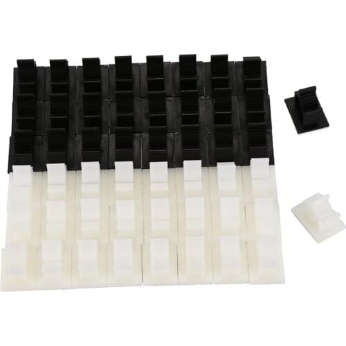 Cable Clips, Wire Clips, 50 Pieces 3 meters Self-Adhesive Adjustable Car Wires Holder Cable Clamps Cable Tie Holder for Cable Ma