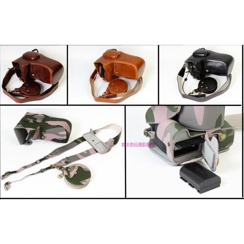 Deluxe Edition Leather Camera Case Cover For Canon 760D 750D 550D 1200D 1300D 80D 70D 5DIII 5DII Bag with Battery Opening