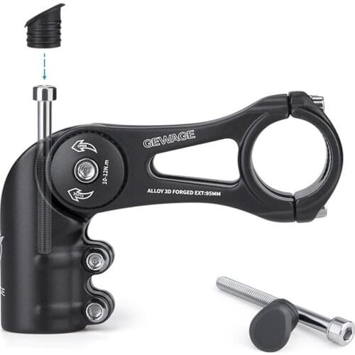 GEWAGE Bike Stem 130 Degree Adjustable MTB Stem Short Handlebar Stem Riser Extender 31.8x130mm for MTB BMX Mountain Bike