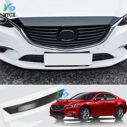 Car garnish cover black Plastic front engine Machine grille upper hood stick lid trim hoods 1pcs for Mazda 6 m6 Atenza 2017 2018