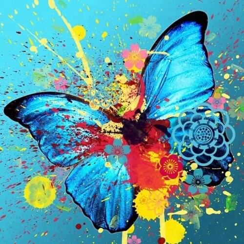 LaoJieYuan best present for colleagues butterfly full drill square diamond painting diamond embroidery home decoration