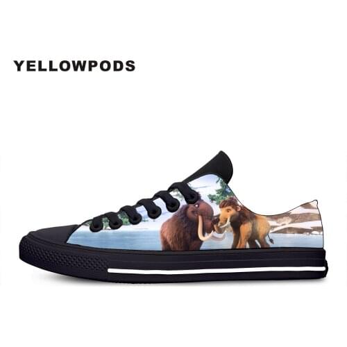 Mens Casual Shoes Hot Cute Vogue Handiness Funny Cartoon MovieIce Age Man Non-leather Casual Lightweight Shoes Off White Men