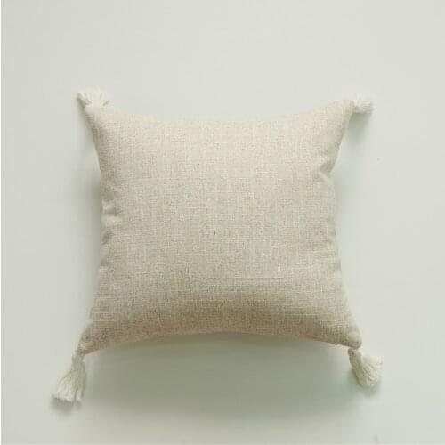 Faux Linen Pillow Cover Solid Sofa Cushion Covers Pure Color Simple Car Home Decor White Throw Pillow 45*45 cm