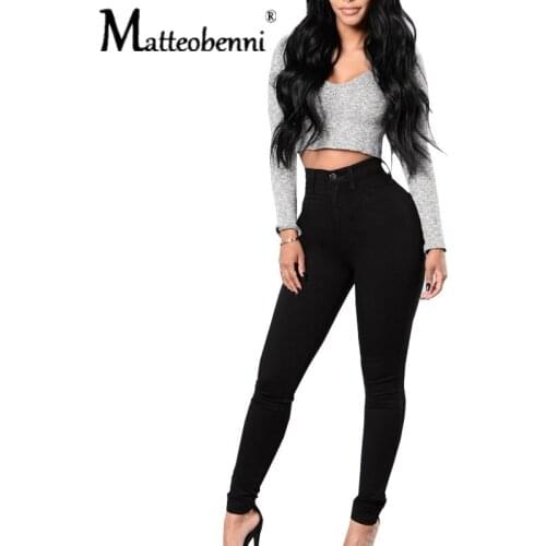 New 2020 Autumn Fashion Women Lady Denim Skinny Pants High Waist Stretch Jeans Slim Sexy Black Pencil Jeans Women Casual Jeans