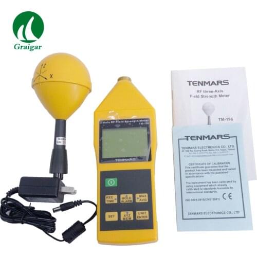 New Tenmars 3 Axis Electromagnetic Field Strength Meter EMF Meter TM-196 10MHz~8GHz