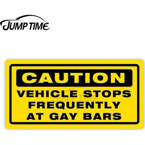 Jump Time 13cm x 6cm Car Sticker Vehicle Sideways Traffic Signs Warning Trunk Window Windshield Wiper Waterproof Vinyl Decor