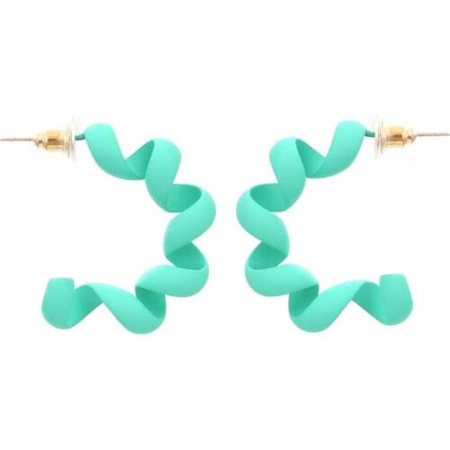 Wrapped Alloy Paint Telephone Wire Earrings Retro Geometric C-shaped Earrings Earrings Exaggerated Earrings Female Party Gifts