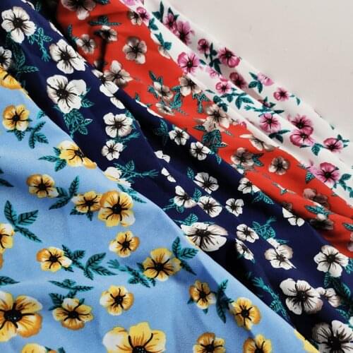 Chiffon Fabric ON SALE Crepe Printed Chiffon Floral Printed DIY Sewing Tissue Material Chiffon Dress Fabric