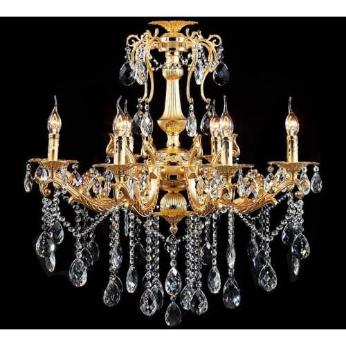 Free Shipping Golden Clear E14 LED Lamps Factory Wholesale Modern Rectangular Gold Crystal Chandelier K9 Crystal Chandelier