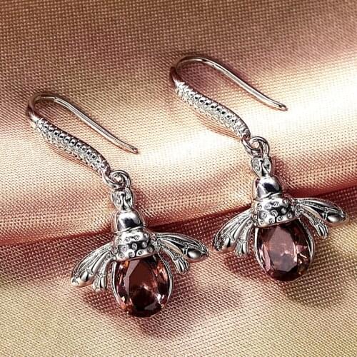 Huitan Funny Bee Dangle Earrings for Women Dance Party Stylish Accessories Girls' Cute Gift Statement Jewelry Animal Earrings