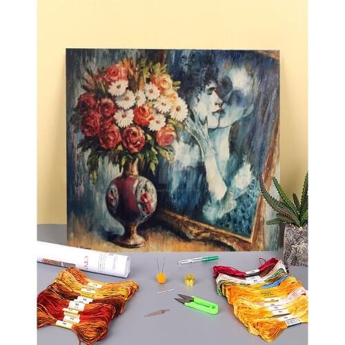 The Lovers Pre-Printed 11CT Cross Stitch DIY Embroidery Patterns DMC Threads Handiwork Handmade Painting Sewing Different