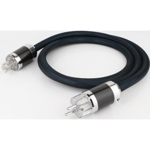 High quality Silver Plated OFC hifi power cable Carbon fiber Rhodium plated AC EU AU US power plug Power cord Power line CD D511