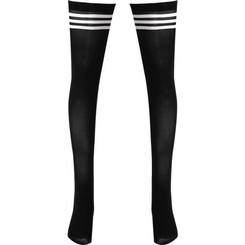 Women Men Striped Over Knee Socks Summer Supre Thin Breathable Sport Soccer Football Socks Long Tube Stocking/Open Toes Stocking