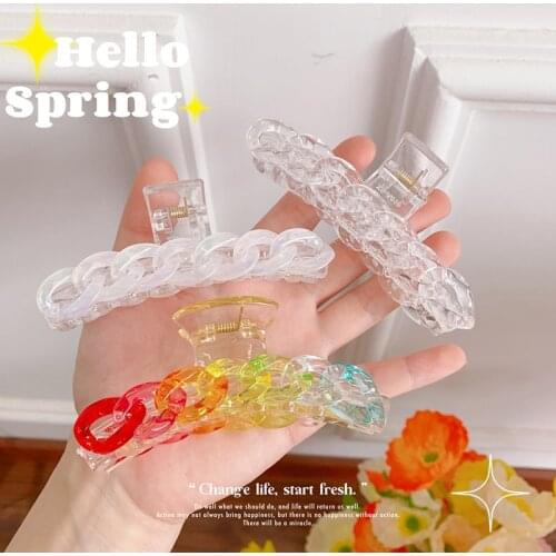 2021 Spring Summer Simple Candy Color Acrylic Transparent Frosted Hair Claw For Women Hair Clips Accessories Headwear Gift