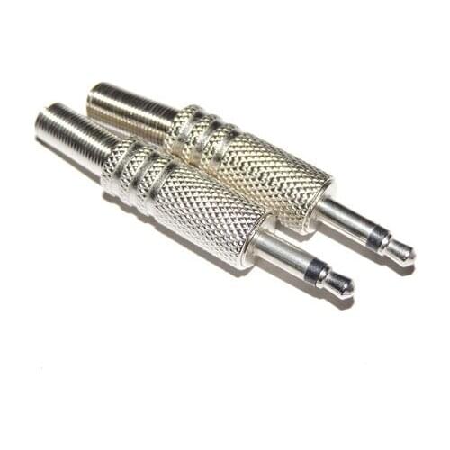 100pcs 1/8 3.5mm MONO Male Plug Metal Audio Headset speaker connector