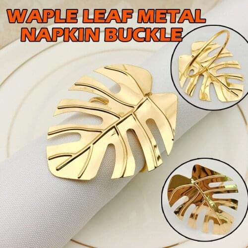 12PCS/Set Leaf Napkin Ring Set Leaves Napkin Buckle Decorative Napkin Holder Wedding Party Dinner Christmas Table Decoration