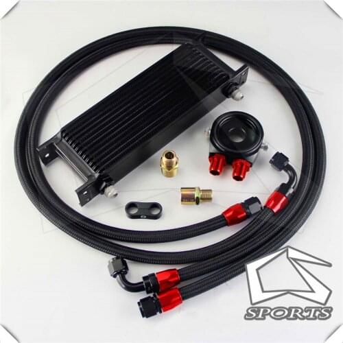 13 Row AN8 Engine Oil Cooler + 3/4*16 & M20 Filter Adapter hose Kit