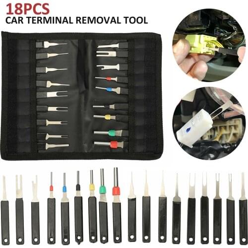 18pcs/lot Terminal Removal Tool Car Electrical Wiring Crimp Connector Pin Extractor Kit Wire Connector Pin Release Tool