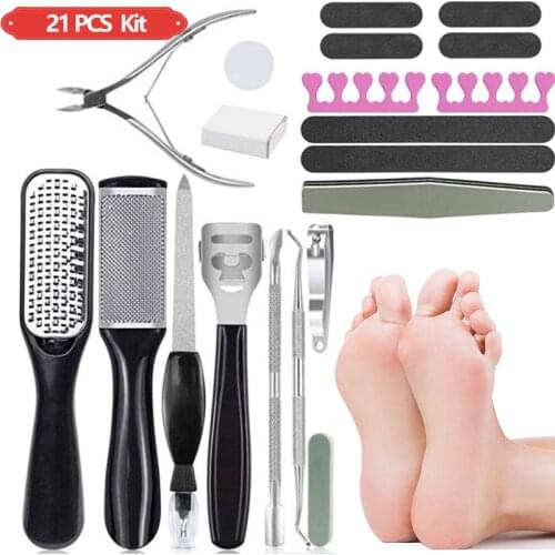 Professional Pedicure Tool Heels Toe Cuticle Kit File Set Dead Hard Skin Callus Remover Scraper Foot Care Tool for Feet Beauty