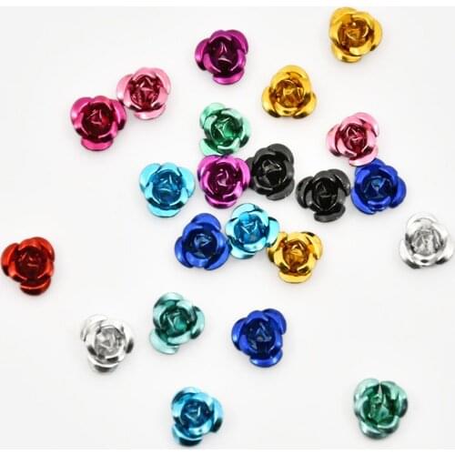 200pcs/Lot Nail Art Decorations Handmade Acrylic 7*7mm Mix Color 3D Flower Shape Charms Manicure DIY Nail Accessories Jewelry G7