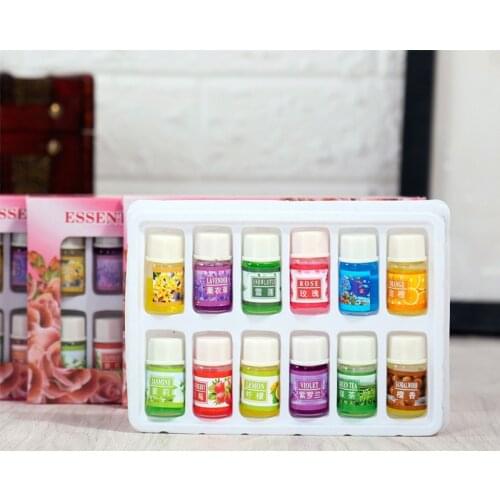 3ml*12 Bottles Essential Oil Water Soluble Liquid Aromatherapy Use Humidifier Air Purifier Incense Burner Relieve Stress TSLM1