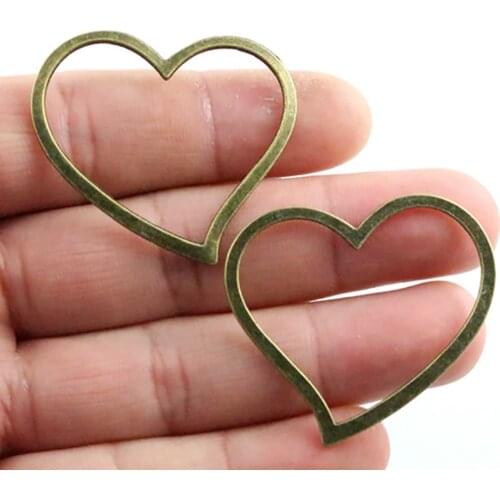 39x35mm 10pcs Antique Bronze Plated Heart Handmade Charms Pendant:DIY for bracelet necklace-P2-35
