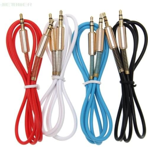 500pcs 3.5mm Jack Stereo 3.3ft Audio Cable Male to Male Aux Cable Wire Cord with 2 side Spring Protective protection Cover New