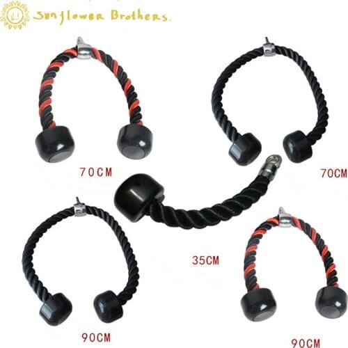 70/90cm Triceps Rope For Home Gym Fitness Biceps Pull Down Rope Pulley Cable Attachments Heavy Duty Rope Bodybuilding Workout F2