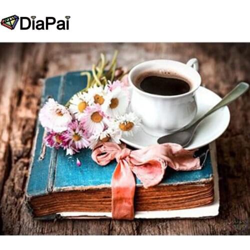 DIAPAI 100% Full Square/Round Drill 5D DIY Diamond Painting "Coffee cup book" Diamond Embroidery Cross Stitch 3D Decor A20477