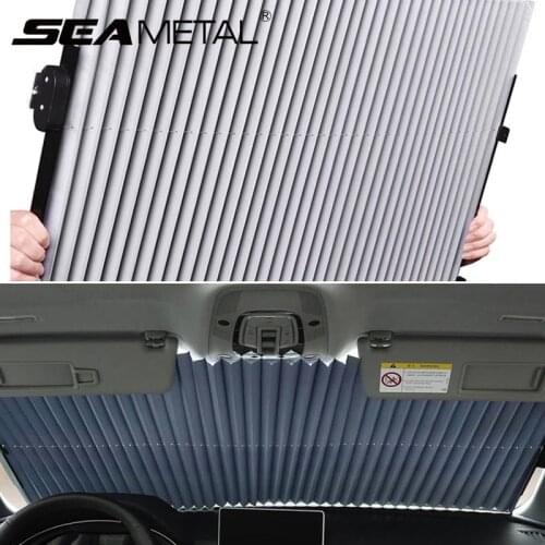 Car Sunshade Windshield Covers Curtains Retractable Set Folding Car Sunshade Cover Reflective Film Curtain Anti-UV Car Sun Shade