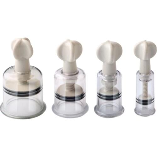 4 Size Rotating Handle Vacuum Body Massage Cans Suction Enhancer Anti Cellulite Acupuncture Vacuum Cupping Cups Nipple Enlarger