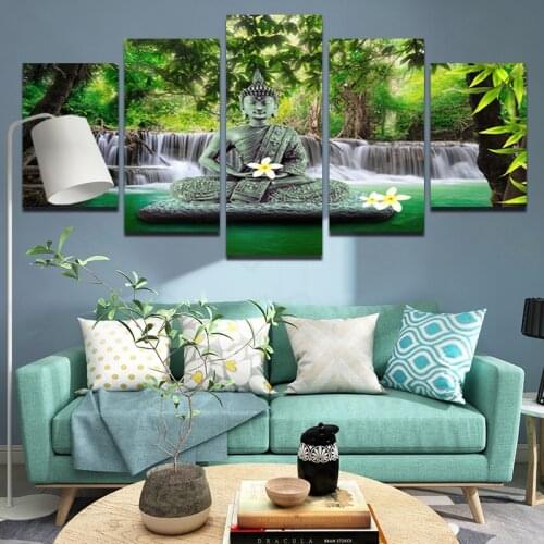 Frameless Painting Buddha Mercy Personality Art Poster Living Room Decoration Sofa Background Wallpaper 3D Stereo