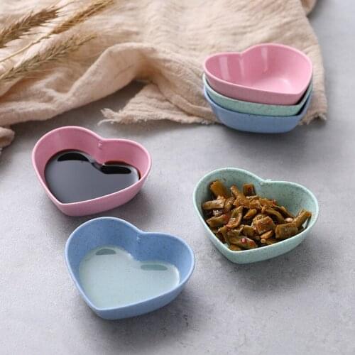 Heart-shaped Kitchen Food Sauce Dish Sauce Seasoned Mustard Wheatgrass Bowl Sauce Saucer Small Vinegar Taste Board Snack Plate
