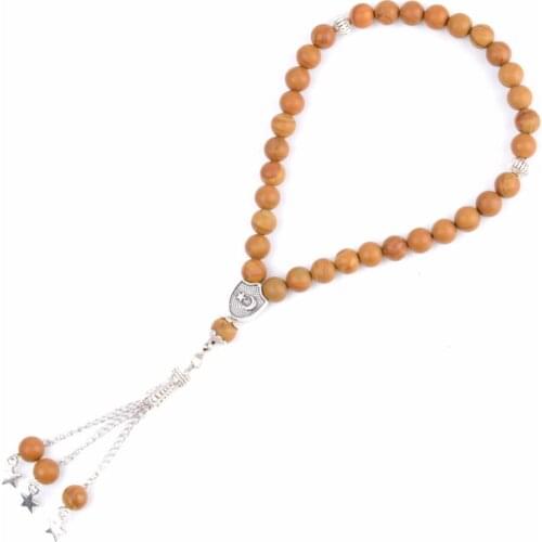 8mm Natural Stone Wood Jaspers Beads 33 Prayer Beads Bracelet Islamic Muslim Tasbih Rosary Bracelets For Women Men Jewelry