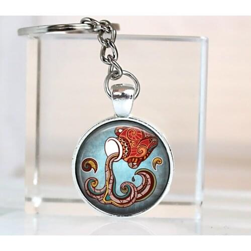 New Star Zodiac Sign 12 Constellation Car Keychain & Women Men Pendants key chain for femme Lovers Gift Car Keyring Aquarius