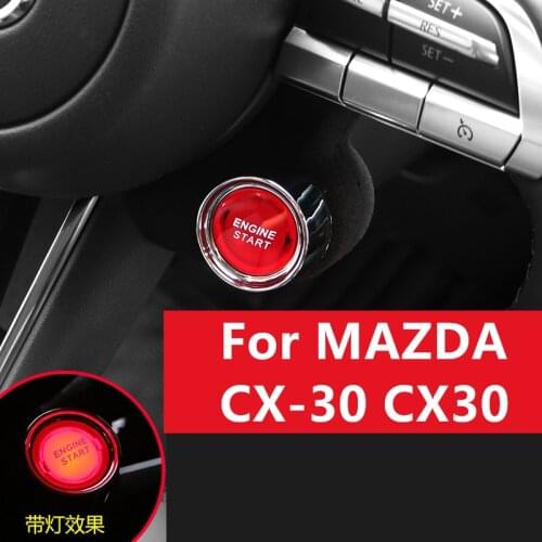 For Mazda CX-30 CX30 interior decoration modification steering wheel one-key start luminous button special ignition ring