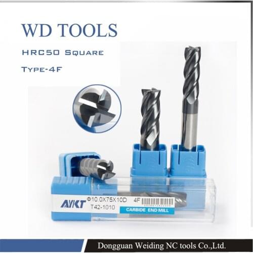 Express shipping 5pcs Flute HRC50 1mm Center Cutter Carbide Flat End Mill Bit Suit For Home General working