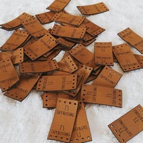 Customize Leather labels for knitted and crocheted items，Custom Labels, Knitting Labels, Crochet Labels