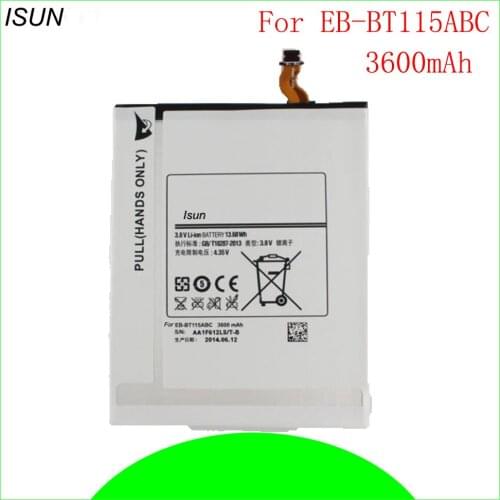 ISUN 5pcs/lot Replacement Battery For Samsung T115 SM-T110 SM-T111 EB-BT111ABE EB-BT115ABC Authentic Tablet Battery 3600mAh