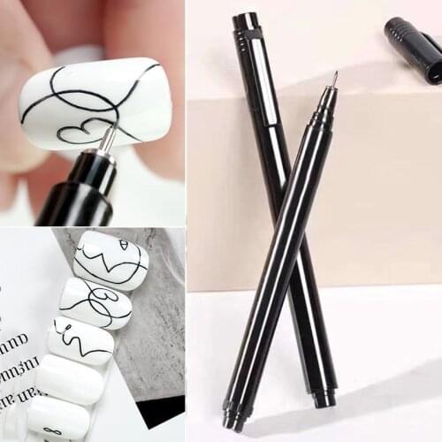 1 Pcs Nail Art Graffiti Pen Waterproof Drawing Painting Liner Brush DIY Flower Abstract Lines Details Nail Art Beauty Nail Tool