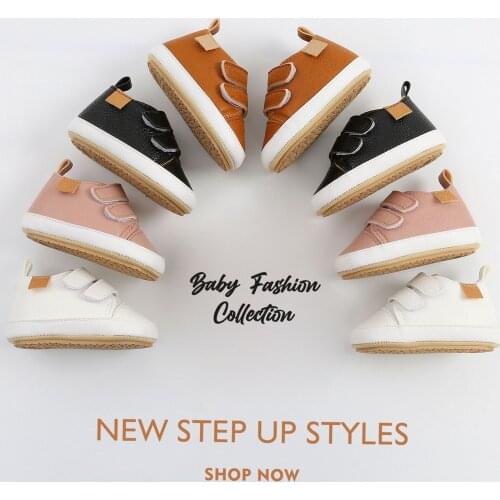 Spring Newborn Baby Boys Shoes Girls Pre-Walker Soft Sole Pram Shoes Classic Sneakers Trainers Casual PU Leather Shoes