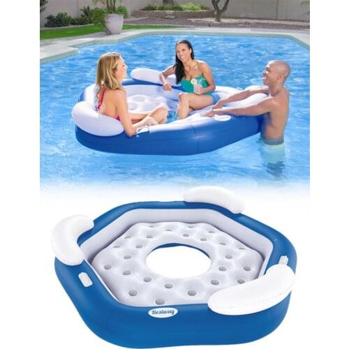 Summer Swim Ring Pool Inflatable Big Size Three People Swim Float Outdoor Inflatable Lounge For Men Women Water Fun Piscina