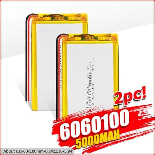 Size 6060100 3.7v 5000mAh li-ion Lipo cells Lithium Li-Po Polymer Rechargeable Battery For Tachograph Speaker Searchlight