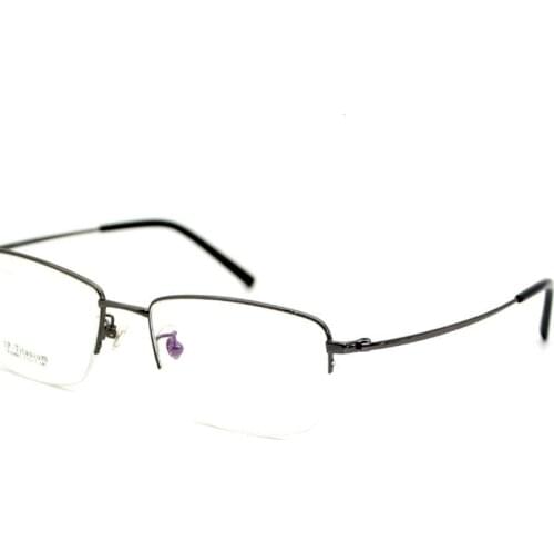 New Large Frame No Face Business Mens Eye Frame Ultralight Pure Titanium Half Frame Myopic Old Flower Eye Frame