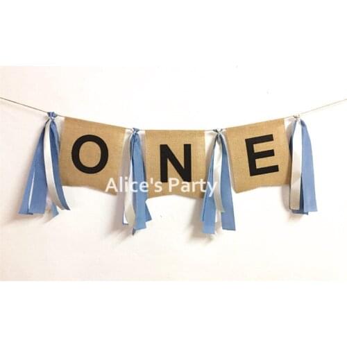 New Navy Blue ONE Banner Sailor Highchair Bunting Boy First Birthday Party Decoration Baby Shower Cake Smash Garland Decoration