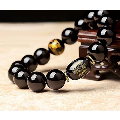 Drop Shipping Natural Chalcedony Jade Bracelets Eyes Dzi Beads Gift for Men Women Fine Agate Stone Jewerly