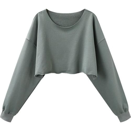 Oversize Women Soft Cotton O Neck Pullover 2021 Spring-autumn Fashion Ladies High Street Casual Pullover Female Solid Color Top