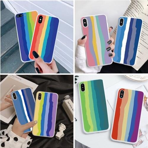 Rainbow Soft TPU Cases For Xiaomi Mi Poco F3 X3 NFC 10 Cover Redmi Note 9 10 Pro 9S 10T 9T 8T 7 7A 9A 8 Lite A2 A3 6X Case Funda